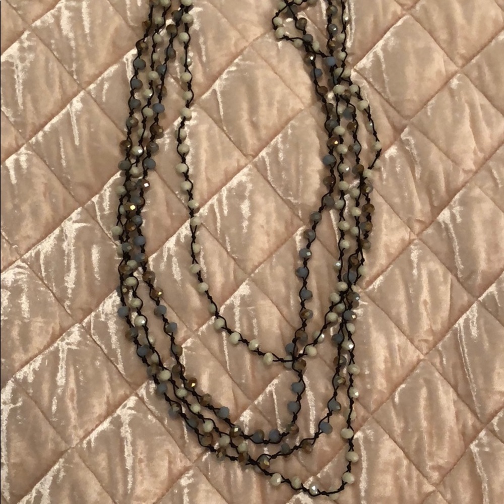 Long beaded wrap necklace set